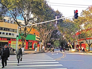 龙岗街道双塔路十字口红绿灯安装完成正式启用