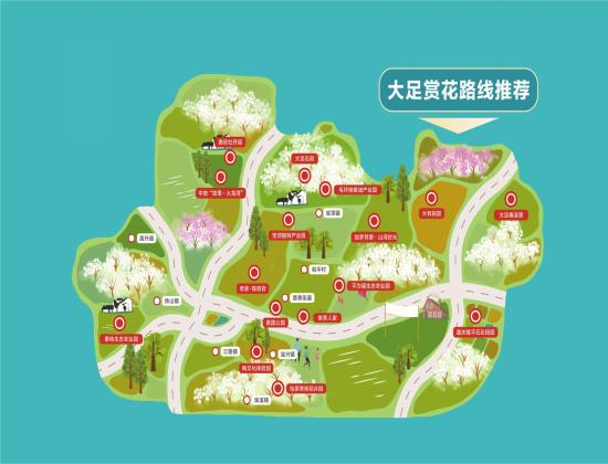 大足区发布2024年赏花路线图13个重磅花海迎春绽放